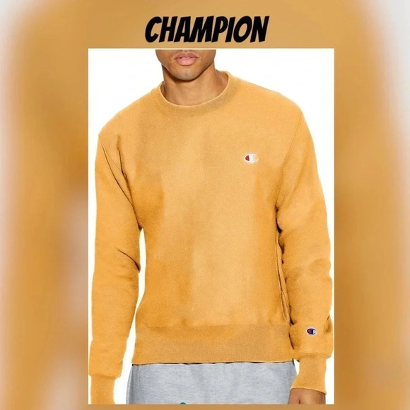 Champion Reverse Weave Sweatshirt Gold S M - Picture 1 of 7